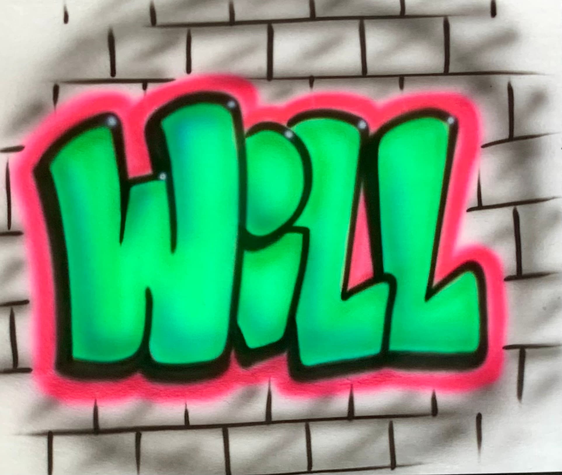 Graffiti Block Name airbrush design